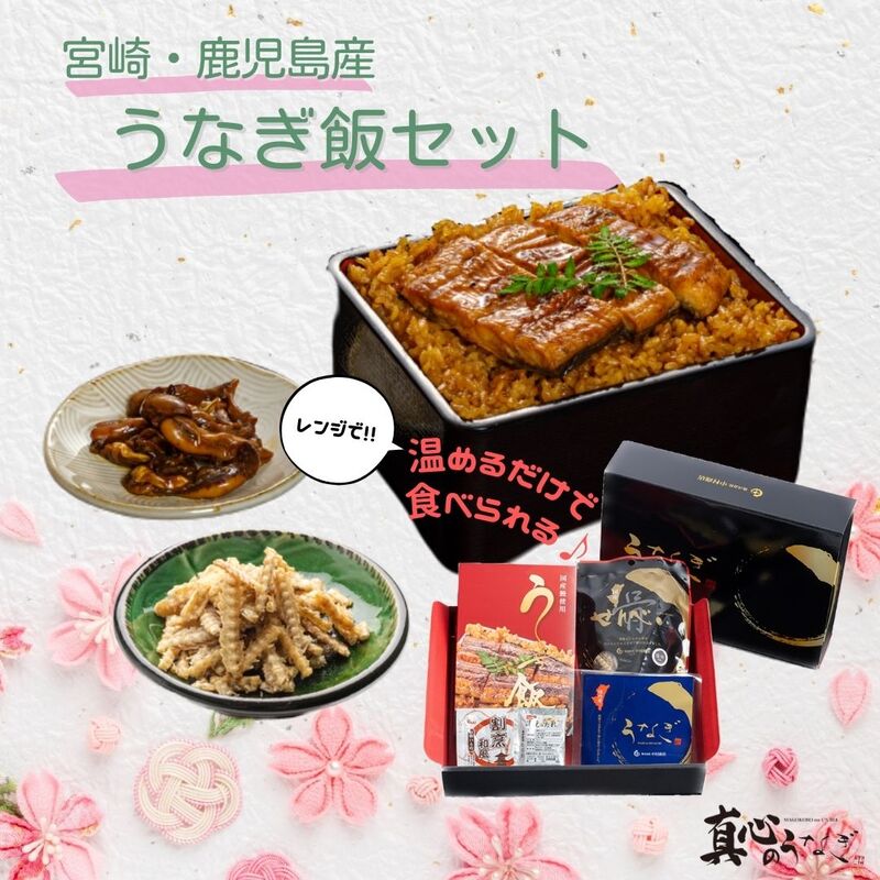【宮崎・鹿児島県産】うなぎ飯セット　入学祝　国産鰻　送料無料【鮮魚・魚介類】