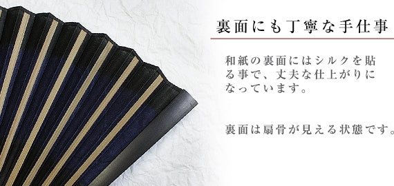 直営店限定 黒谷和紙扇子セット 紺