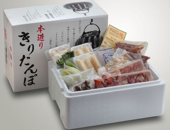 きりたんぽ「極」セット<５人用>比内地鶏ストレートスープ！比内地鶏の胸肉、もも肉入り