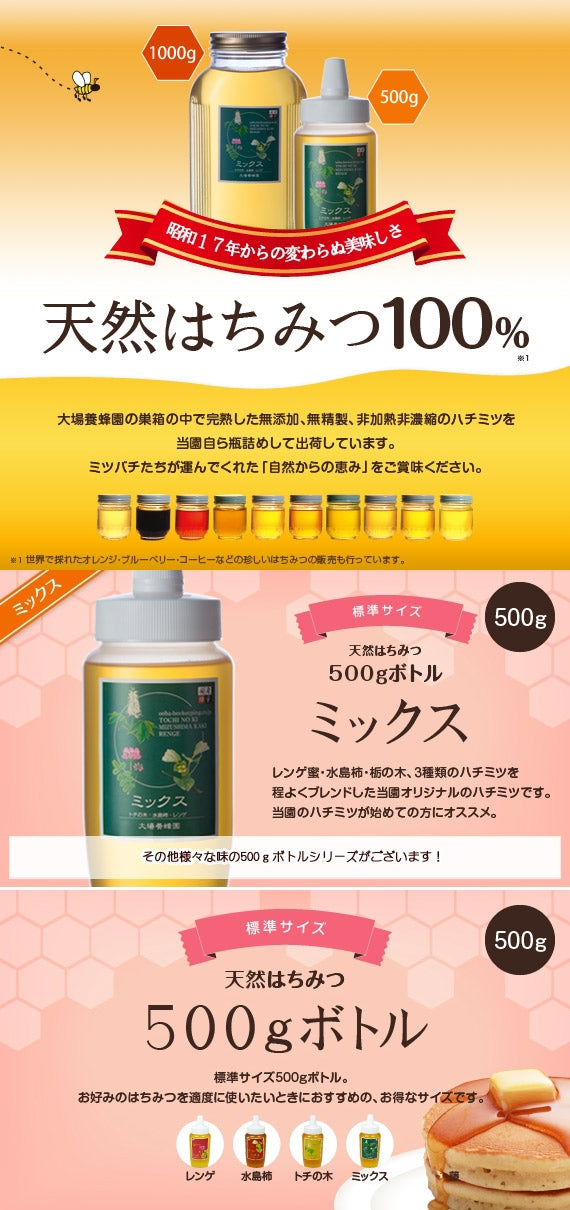 ミックスハチミツ500gボトル （500g）