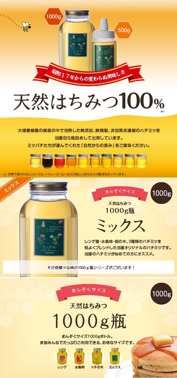 ミックスハチミツ1000g瓶（1000g）