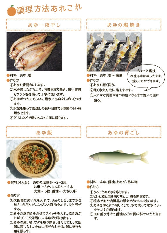 山口県特産【さわやかな柑橘の香り】冷凍柑味鮎10尾入