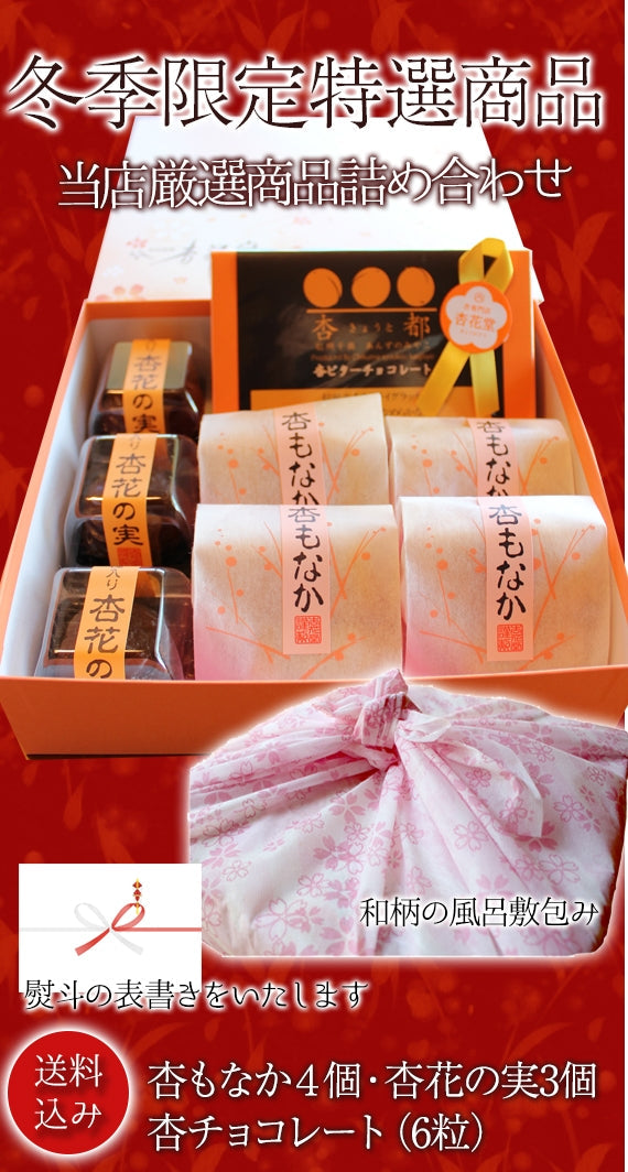 【期間限定11月～3月販売】【冬季限定・送料込】信州産杏づくし★杏もなか・杏花の実・杏チョコ（ビター）　詰合せセットC【スイーツ】