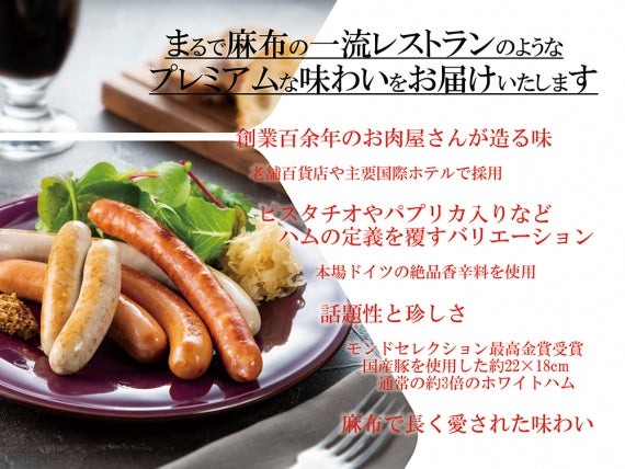 ハム ギフト 送料無料 詰め合わせ 母の日 父の日＜日本ギフト大賞2024 東京賞＞東京麻布 日進ハム ホワイトハムバラエティ食べ比べ5種「麻布土産セット」【ギフト】【おとりよせネット審査員太鼓判】【精肉・肉加工品】