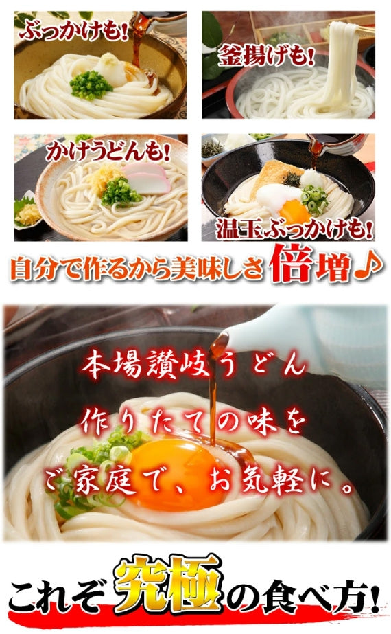 「琴線」巻いて熟成讃岐家うどん2本セット（6人前）つゆ付【送料無料】贈答用特別化粧箱入り