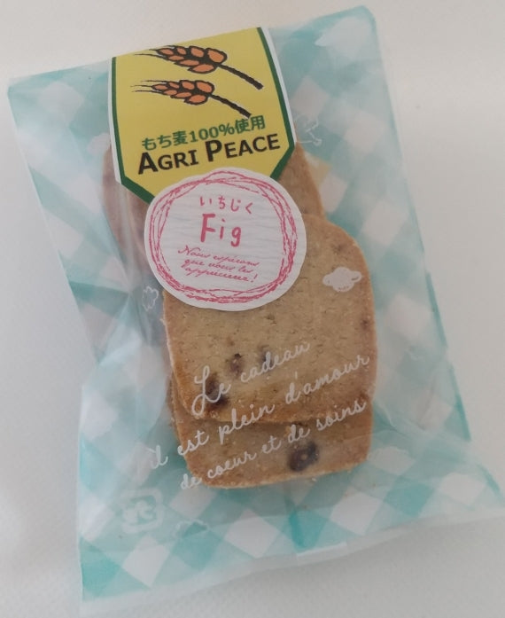 もち麦クッキー　6個入 送料込み　プレーン　いちご　いちじく　（季節によっていちごまたは、いちじくがご用意できない場合がございます）　もち麦100％でつくったクッキー　お菓子　スイーツ　洋菓子　ギフト　贈り物　新潟県阿賀野市　食物繊維豊富なもち麦　新潟　お土産　