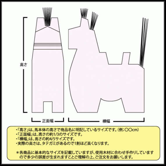 八幡馬　12cm　千両箱付　赤