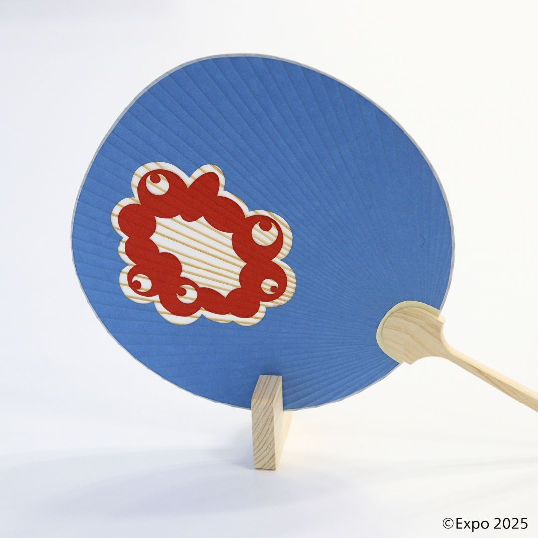 EXPO2025 公式ロゴ  京うちわ 青