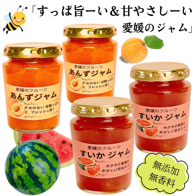 【送料無料】「すっぱ旨ーい＆甘やさしーい、愛媛のジャム」 4個セット