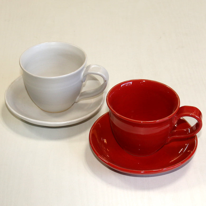 コーヒーセット・ペア 白と赤