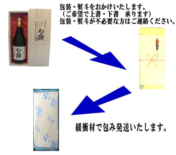 　幻の瀧　木箱入り手づくり大吟醸　720ｍｌ　（名入れやメッセージのオリジナルラベル対応可能）