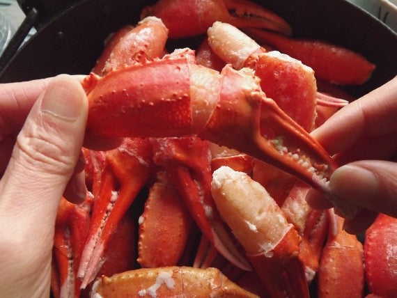 【送料無料】稚内産の旬ゆで紅ずわいがに「つめ」1kg※2025新物は約42玉★ジューシーで濃厚な甘み！★便利な切込み入り★500g×2ケース★ラスト190㎏までです。