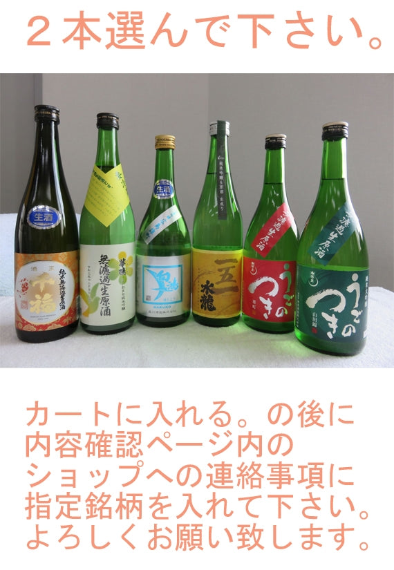 パターン①【送料込】※一部地域を除く　　呉の無濾過生原酒２本セット（選べます）