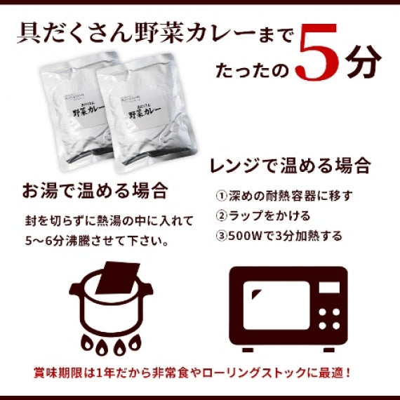 具だくさん野菜カレー 200g (2パック～10パック) 【送料無料】【レトルト】【常温長期保存】