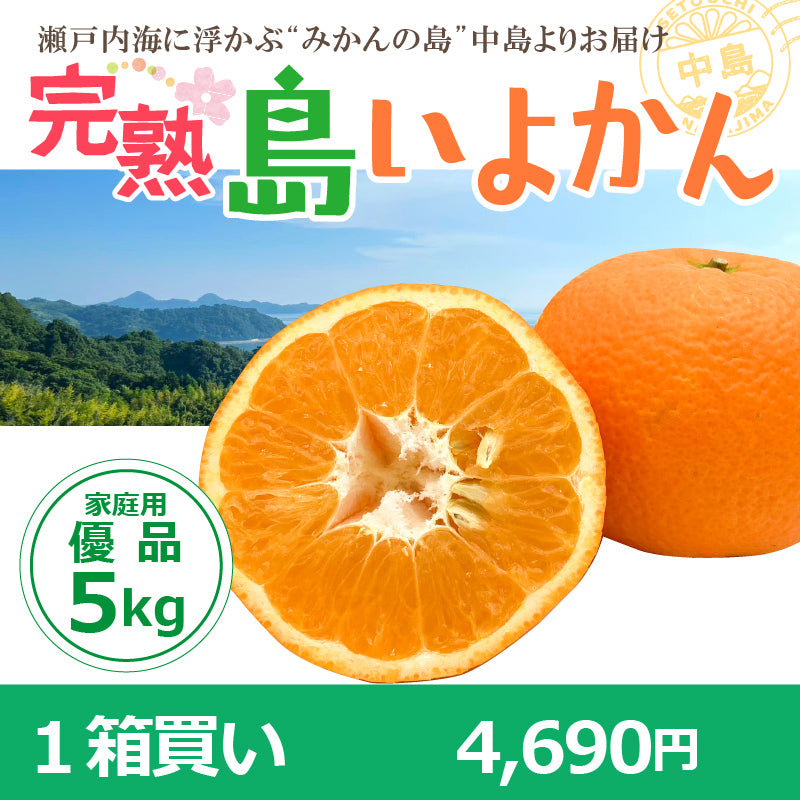 【送料無料】完熟島いよかん約５kg〈家庭用・優品〉※2026年2下旬～3月頃発送予定
