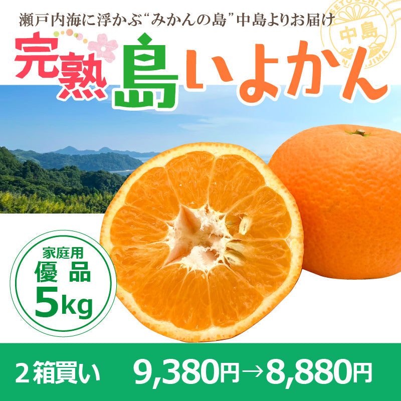 【送料無料】完熟島いよかん約５kg〈家庭用・優品〉※2026年2下旬～3月頃発送予定
