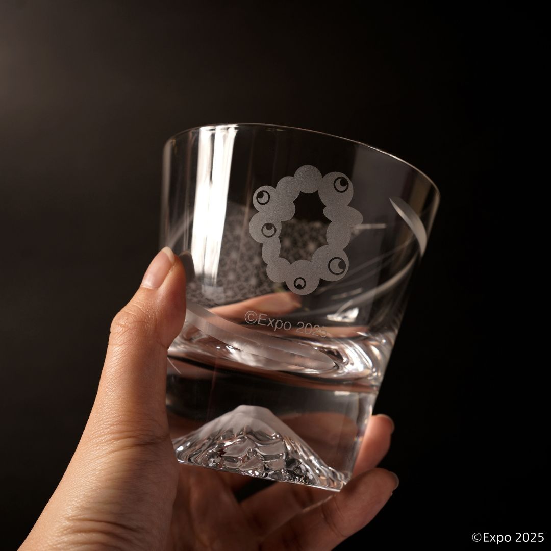 EXPO2025 公式ロゴ 江戸切子 富士山ロックグラス ペア【販売終了
