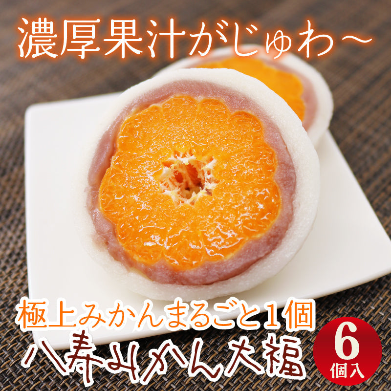 フジテレビ ポップUP！「丸ごとスイーツ」ランキング1位！★愛媛の極上みかんをまるごと包んだ 八寿（やじゅ）みかん大福6個入り