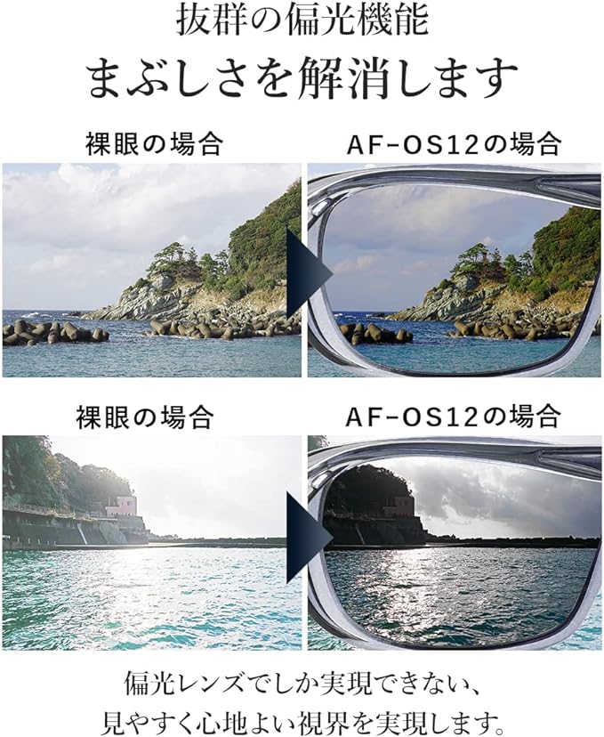 【メガネの上からサングラス】ドライブに最適！簡単に跳ね上げてトンネル内も見やすい AF-OS12