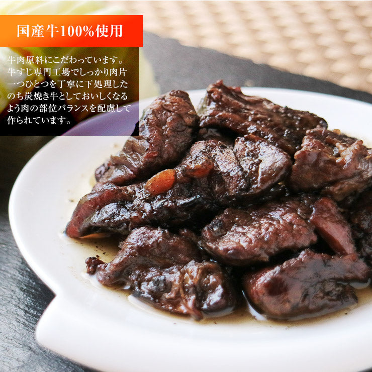 肉 おつまみ 国産牛すじ肉の炭火焼100g×3袋が1セット スジ肉 すじ肉 おつまみ お肉 焼き鳥 訳あり 在庫処分 食品 宮崎 レトルト 非常食・保存食 防災グッズ お試し 鶏肉 珍味 送料無料