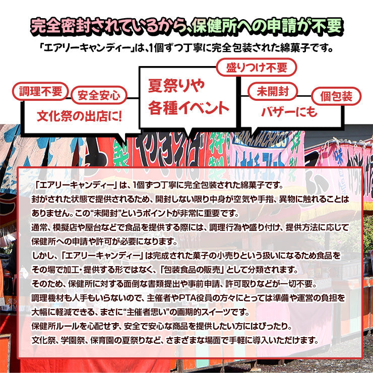 完成品 個包装済み レインボーわたあめ 業務用  カラフル エアリーキャンディー 30g 綿菓子（わたがし） わたあめ 綿あめ 学園祭 学祭 屋台 模擬店 文化祭 お祭り  高校 大学 小学校 保育園 夏祭り 秋祭り 食品 食べ物 調理無し インスタ映え スイーツ 景品 子供