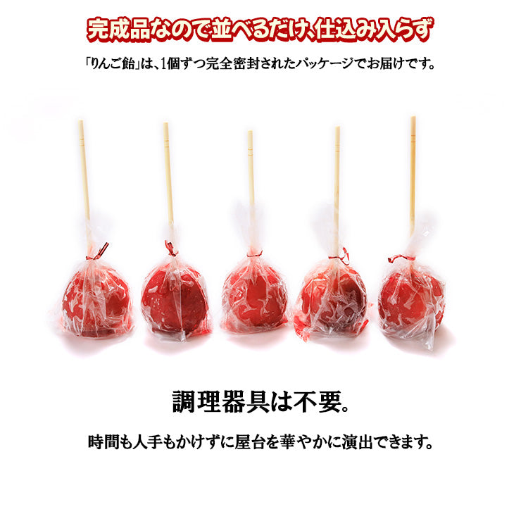 完成品 個包装済み アイス 丸ごと りんご飴 フルーツ飴 棒 キャンディーアップル 林檎飴 園祭 学祭 屋台 冷凍 模擬店 文化祭 お祭り 冷凍 食べ物 調理無し