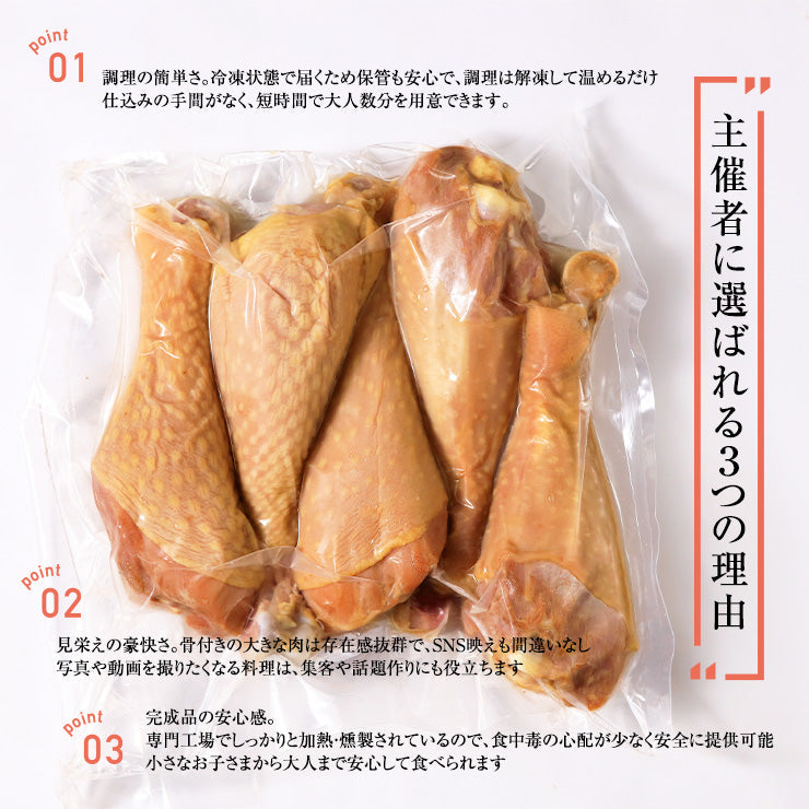 スモークターキー スモークターキーレッグ 七面鳥 ドラム ターキーハム 骨付き肉 骨付きもも肉 1本200g〜250g 食べ物 お肉 スモークチキン クリスマスチキン 骨付き鳥 ぼんぼり 肉ギフト 鶏肉 七面鳥 燻製  冷凍チキン 骨付きチキン ビールのおつまみ パーティー 送料無料