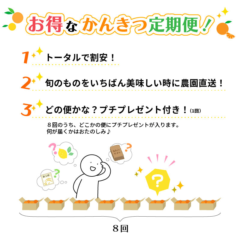※今季販売終了※【送料無料】お得！旬の柑橘定期便【選べる秀品・訳あり（全8回）】※お楽しみプチプレゼント付き