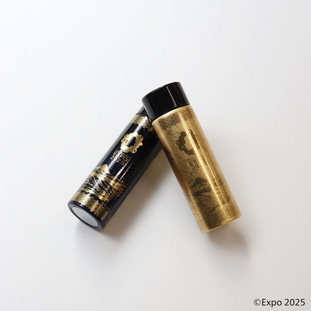 EXPO2025 公式ロゴ  山中塗 ステンレスボトル 葛飾北斎 金箔 140ml