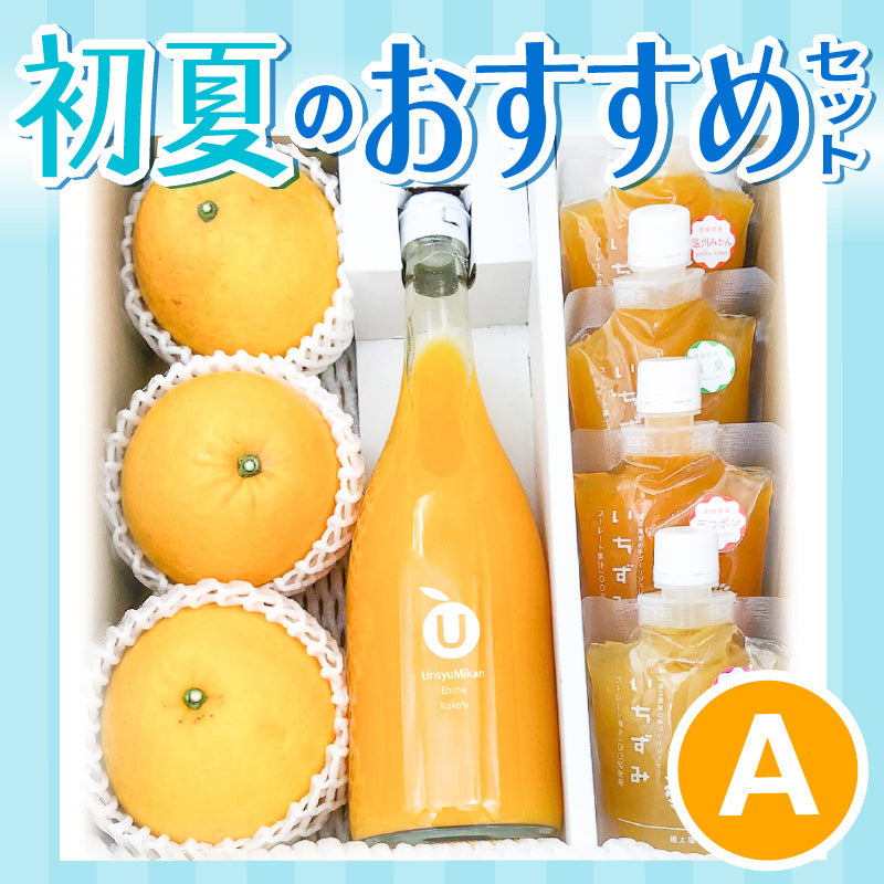 ※予約受付中※【送料無料】初夏のおすすめセットA　-河内晩柑＆温州みかんジュース＆ジュレ詰合せ-