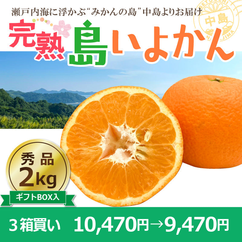 【送料無料】完熟島いよかん約２kg〈秀品・ギフトBOX〉※2026年2下旬～3月頃発送予定