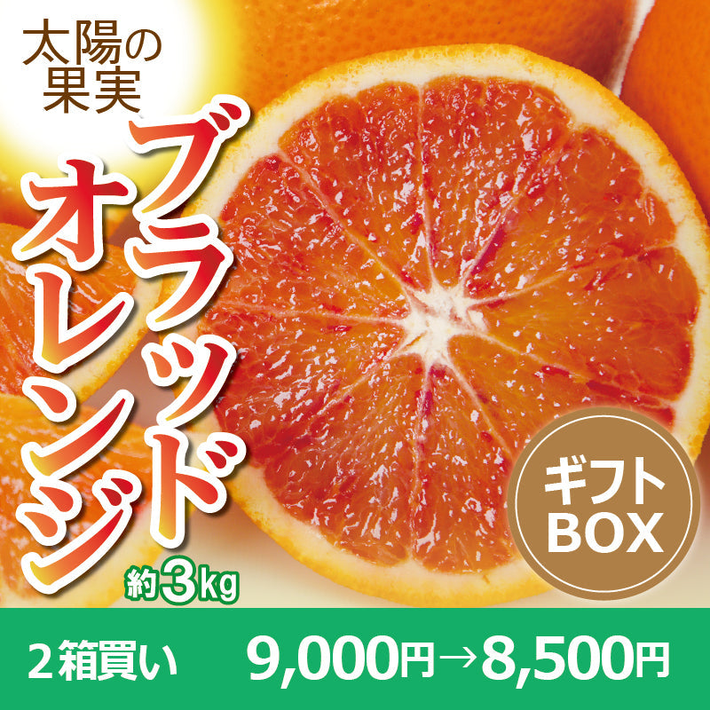 ※2025年販売中止※【送料無料】愛媛県産「ブラッドオレンジ（タロッコ）」〈秀品・ギフトBOX〉約3kg