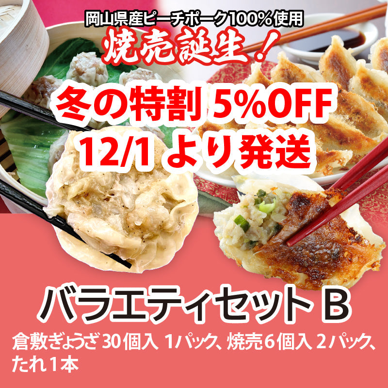 【冬の特割5%OFF 2026/1/31まで】★送料込み ぎょうざと焼売！バラエティセットB