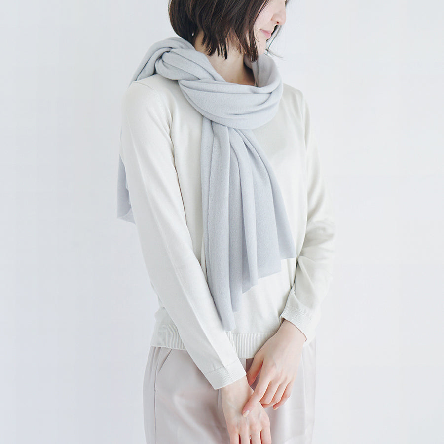 UTO 岩手産カシミヤ100%ニット ～透けるほど薄い～ スロンティングストール（155cm×65cm）【カラー6色 送料無料 高級ギフト 贈り物 プレゼント レディース 洗える/育てるカシミヤ】