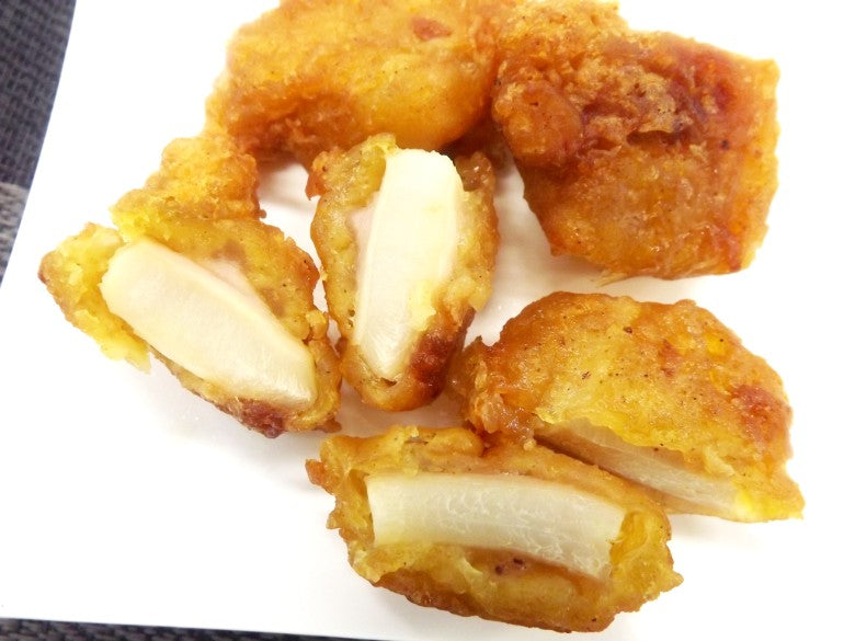 【送料無料】「新商品 たこ頭ザンギ」カレー味　　北海道宗谷産の巨大な頭で作りました※油で揚げてサクサクと！【居酒屋メニューで大好評です】６玉入×３パック