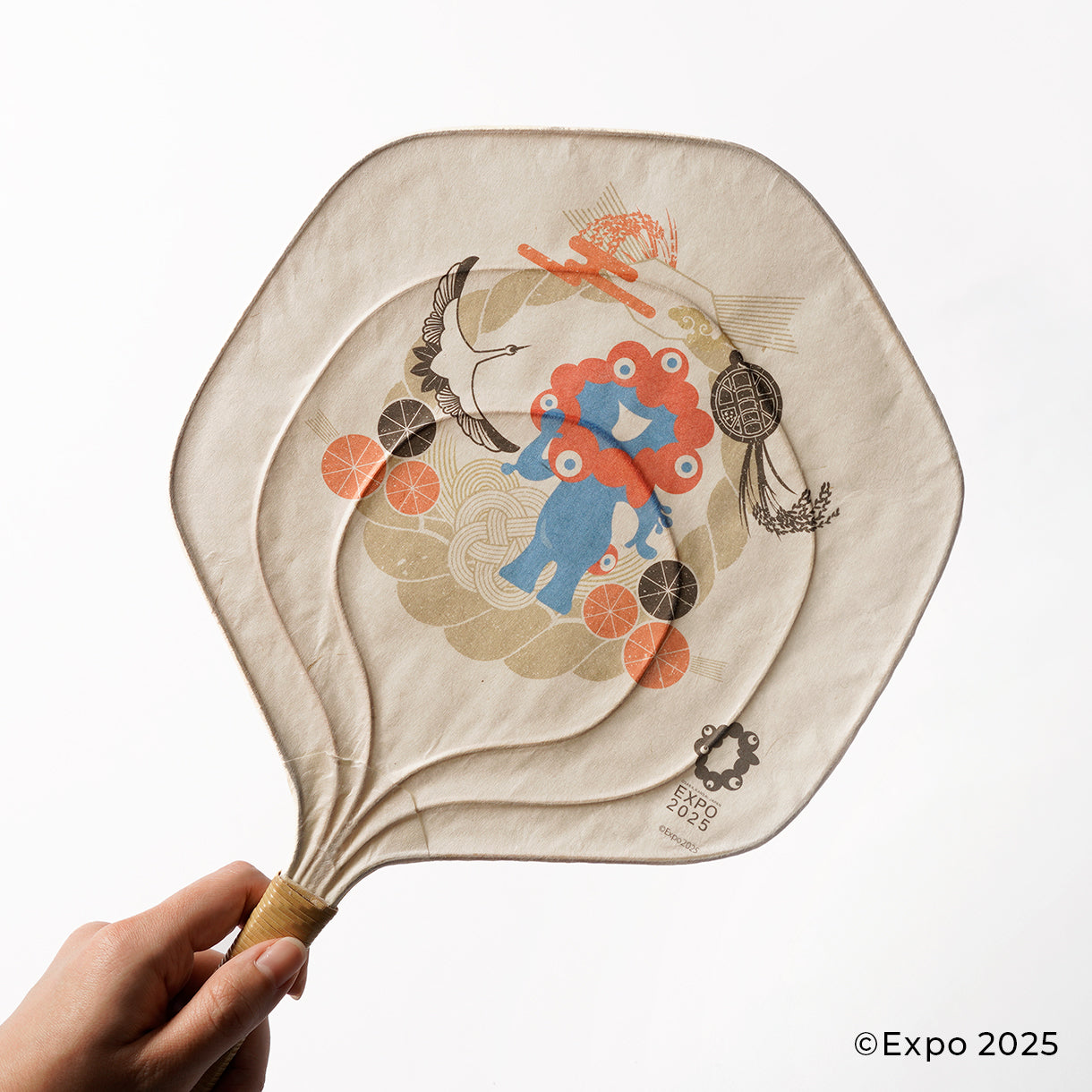 EXPO2025 ミャクミャク  東京籐工芸 籐うちわ（しめ縄）