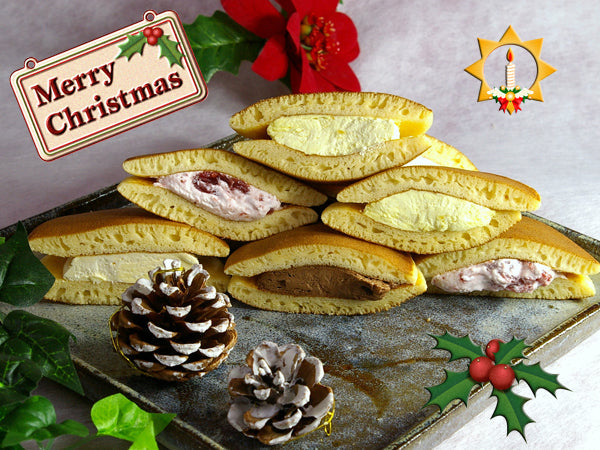 【送料込】 クリスマス・パーティーセット【4種類18個入り】　生どら焼きとちあいか2倍、塩れもん、生チョコレート、チーズの詰合せ【表示金額より送料】 北海道 中国地方　四国地方　九州地方　600　沖縄　1000円プラスになります。【クリスマス2025】【ケーキ・スイーツ】