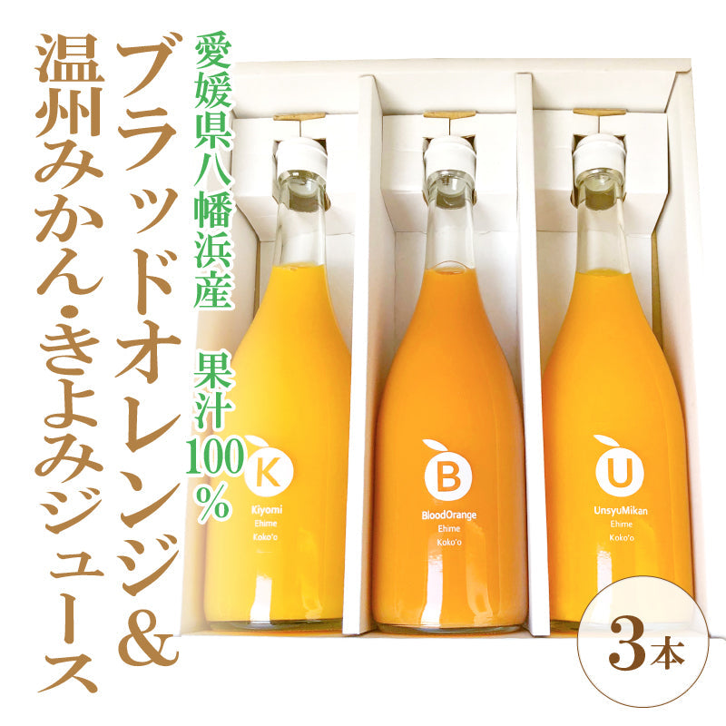 ※品切れ中※【送料込】温州みかん＆清見＆ブラッドオレンジジュース（3本セット）