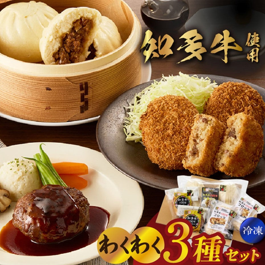 わくわく３種セット 中華まん５個 コロッケ６個 知多牛ハンバーグ２個【冷凍】