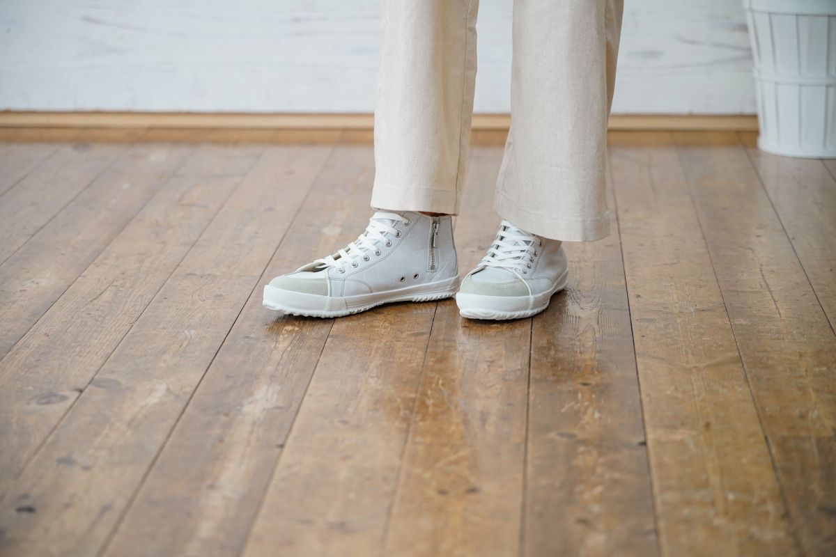 【SPINGLE スピングル SP-356】サイドジップ付きミドルカットスニーカー◆オイルワックスレザーの定番商品　※ 靴 日本製ハンドメイドスニーカー サイズ交換可能 スピングル