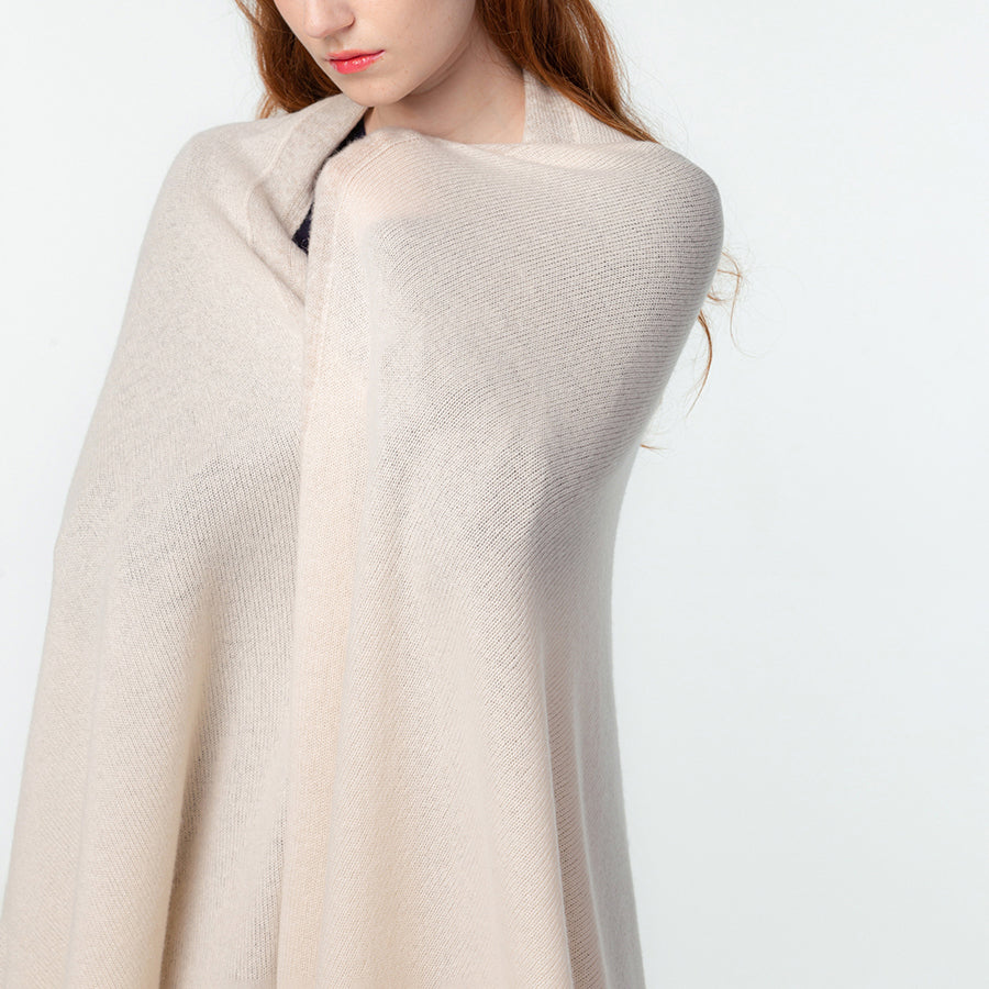 UTO 岩手産最高等級カシミヤ100%ニット 額縁配色 天使のストール ラージサイズ（200cm×78cm）【カラー5色 送料無料 高級ギフト 贈り物 プレゼント レディース メンズ 洗える/育てるカシミヤ】