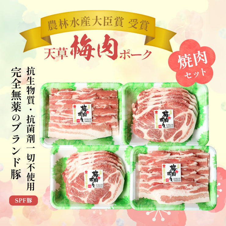 ギフト 贈り物 天草梅肉ポーク 焼肉セット 豚肉 バラ焼肉用 500g(250gx2p) 約5人前 肩ロース焼肉用 500g(250gx2p)