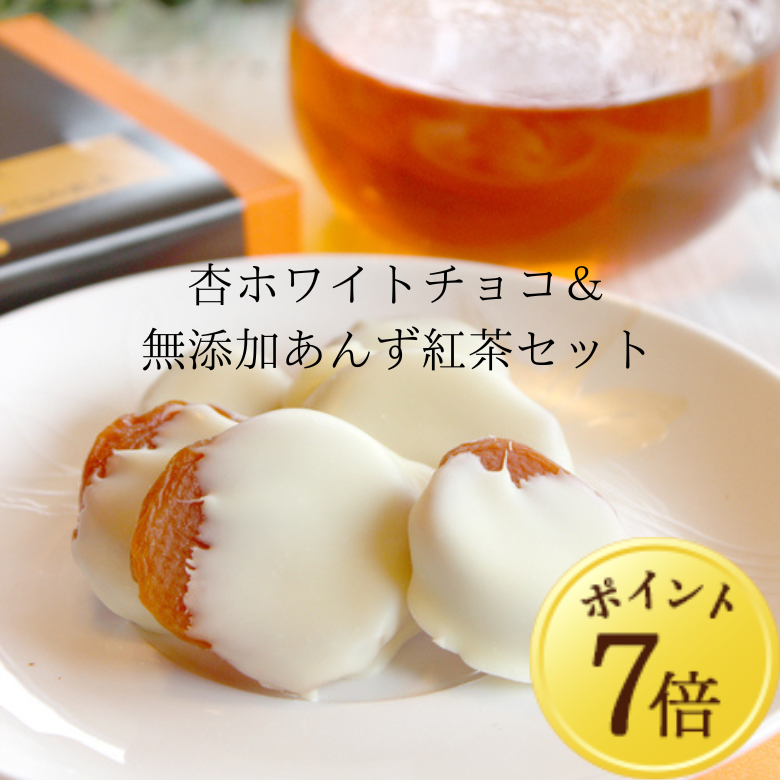 【11月7日ポイント7倍】【信州産】杏専門店が作る大人の【杏ホワイトチョコレート・あんず紅茶】セット