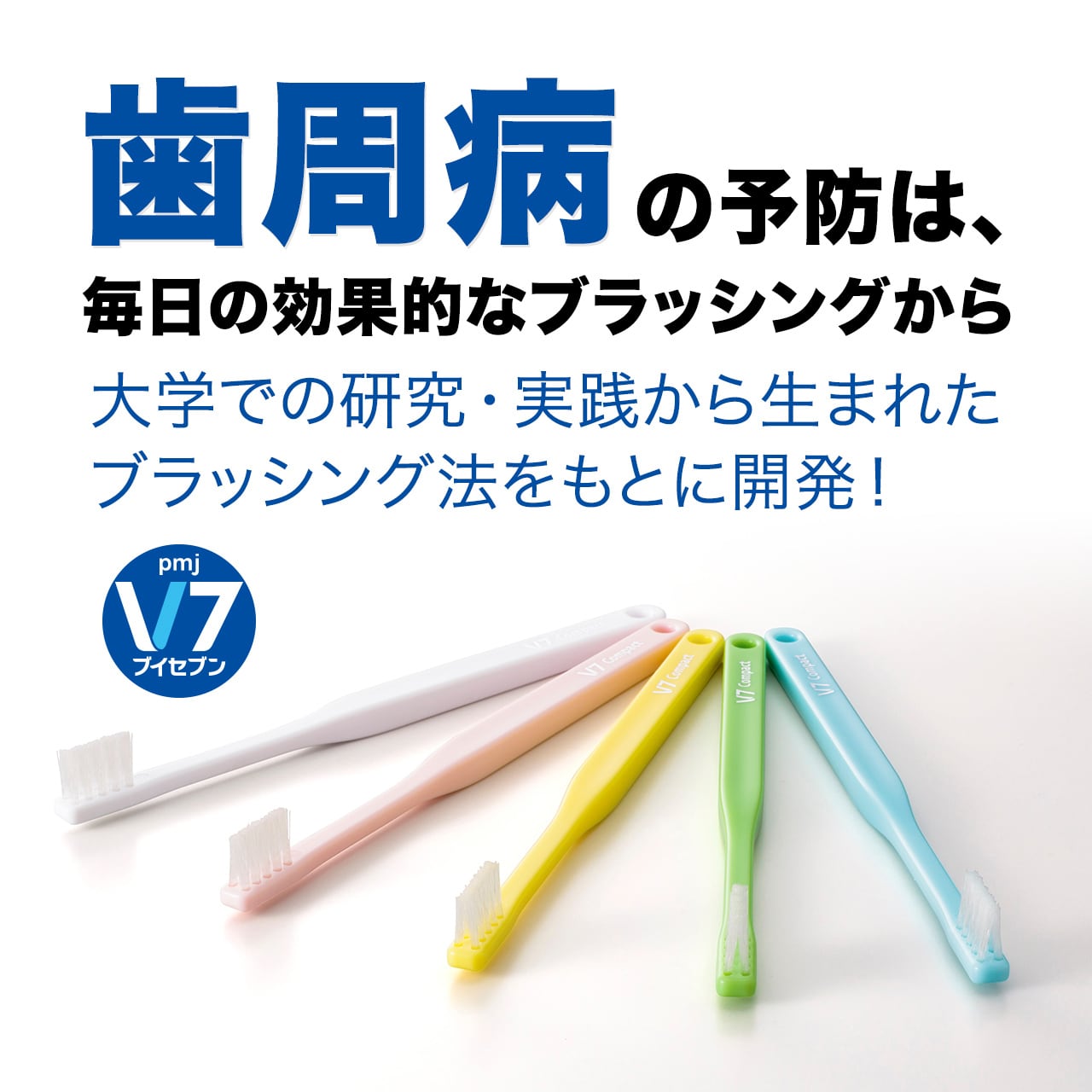 つまようじ法歯ブラシ V７(ブイセブン)  ふつう　やわらかめ　レギュラー　コンパクト　パステル　ビビッド　10本組　送料無料