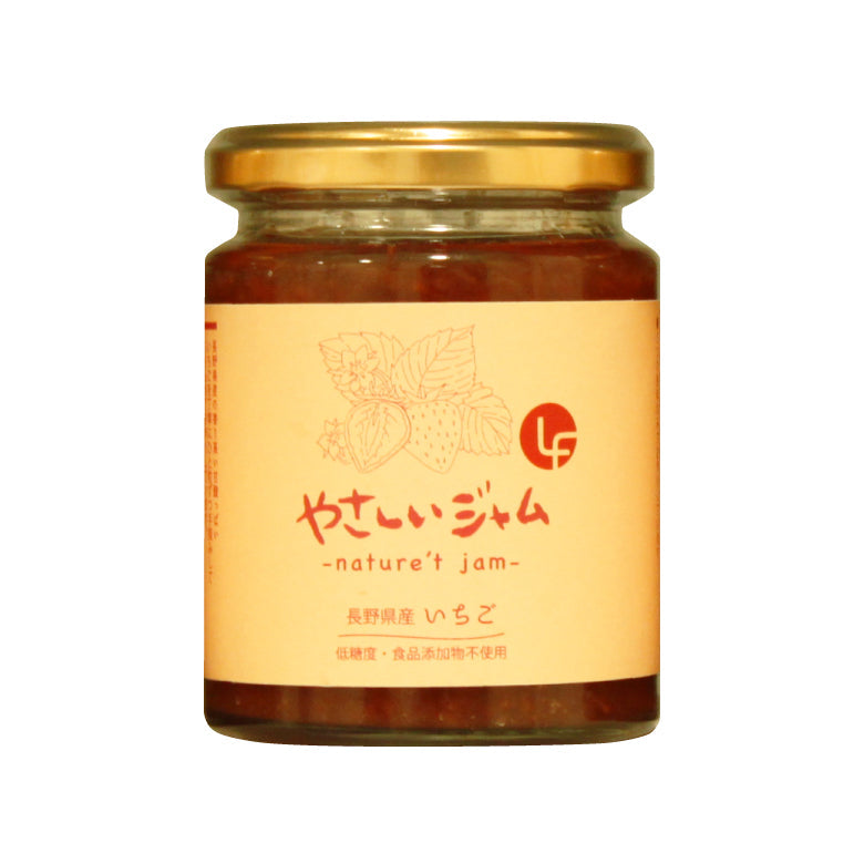 やさしいジャム いちご 240g 国産 苺 ジャム 瓶 低糖質 砂糖不使用 国産 大容量 低糖質 砂糖不使用 ノンシュガー 食物繊維 添加物不使用