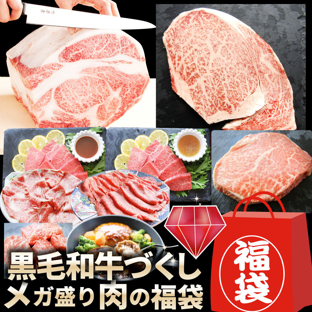 肉の福袋 ルビー 食品 ステーキ 黒毛和牛 ルビー メガ盛り 総重量1.93kg（8種 食べ比べ）完全赤字の肉袋！ 福袋 牛肉 焼肉ステーキ プレゼント
