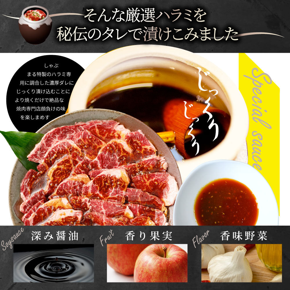 牛ハラミ焼肉（タレ漬け） タレ 赤身 はらみ 秘伝 焼肉 やきにく ハラミ アウトドア お家焼肉 BBQ キャンプ キャンプ飯