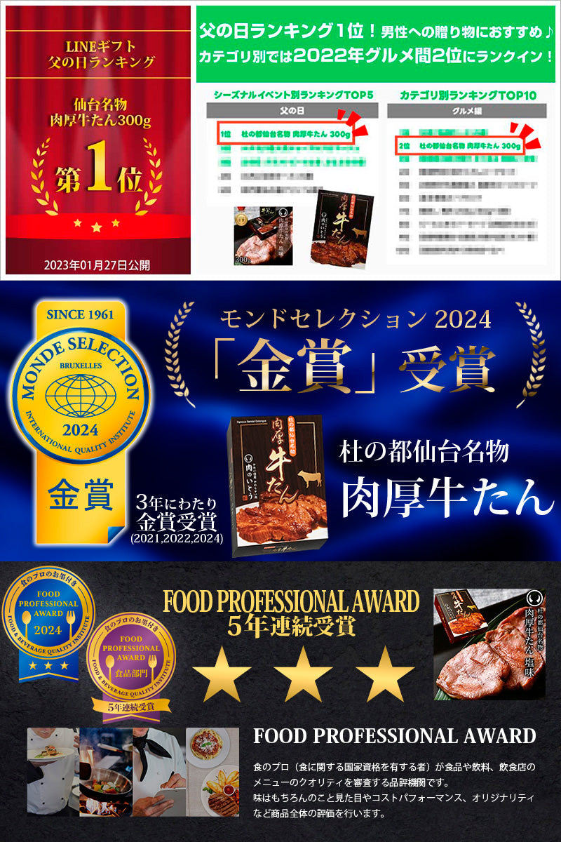 杜の都仙台名物 肉厚牛たん塩味 500g