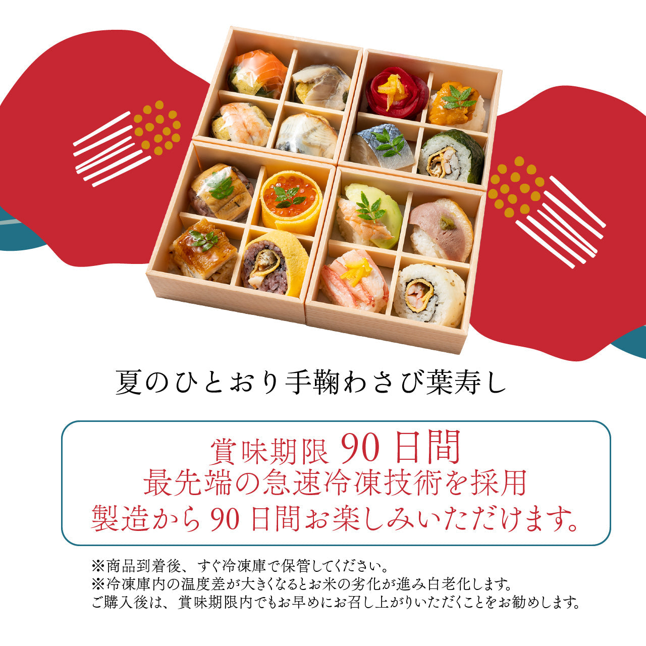 【夏の贈り物】夏のひとおり手鞠わさび葉寿し
