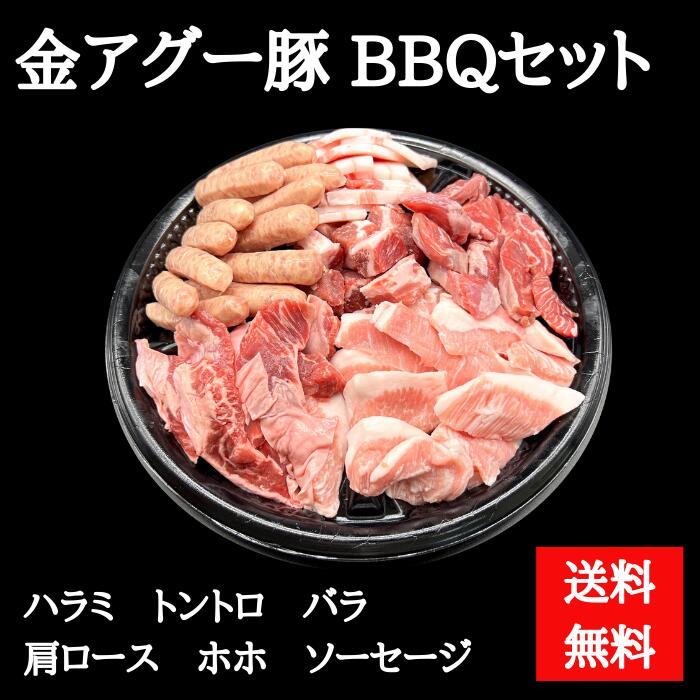 金アグーバーベキューセット　ソーセージ　ハラミ　トントロ　バラ肉　肩ロース　ホホ（3~4名）冷凍　お中元　夏ギフト（送料無料）